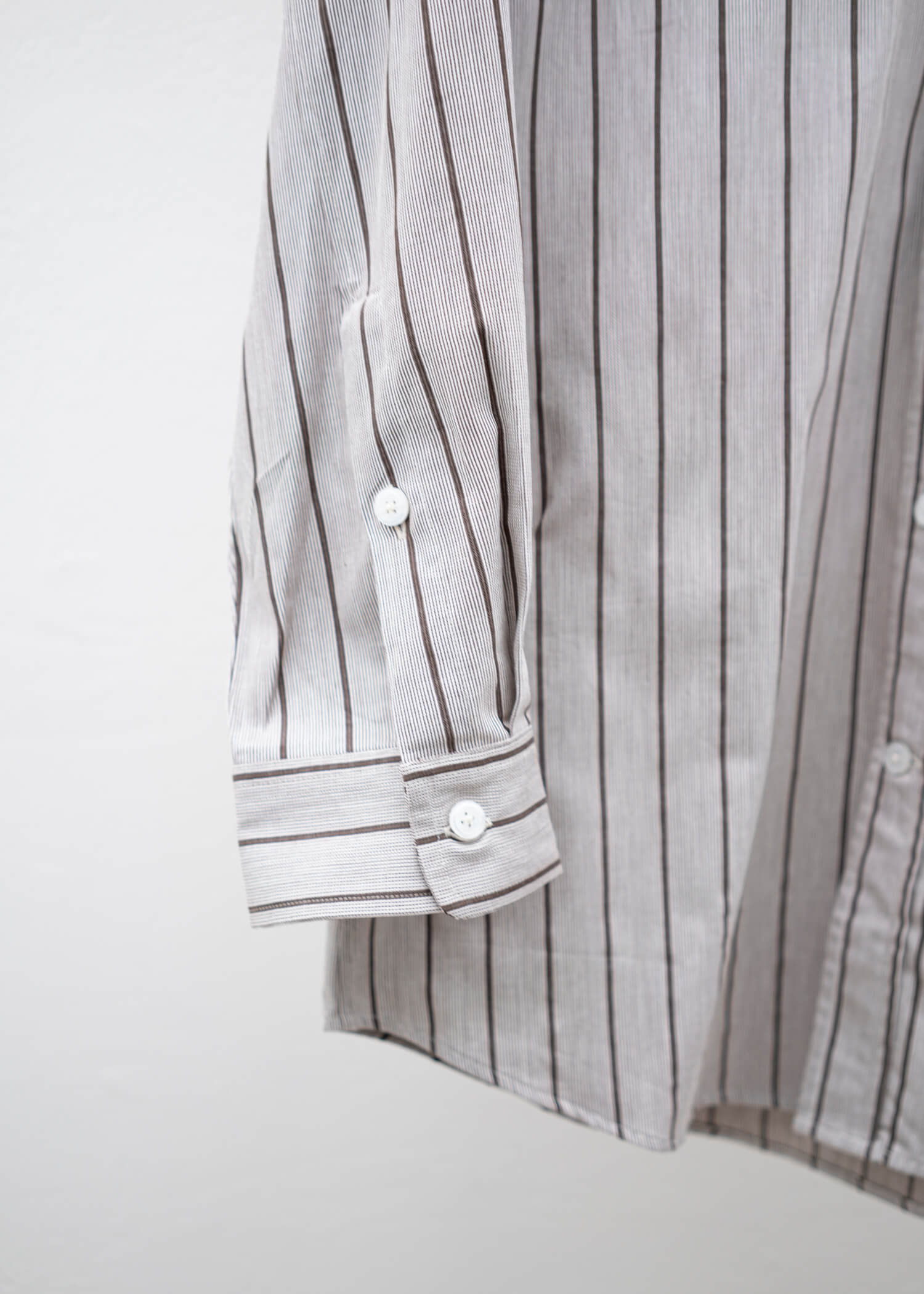 HED MAYNER BUTTONED-DOWN SHIRT BROWN PINSTRIPES