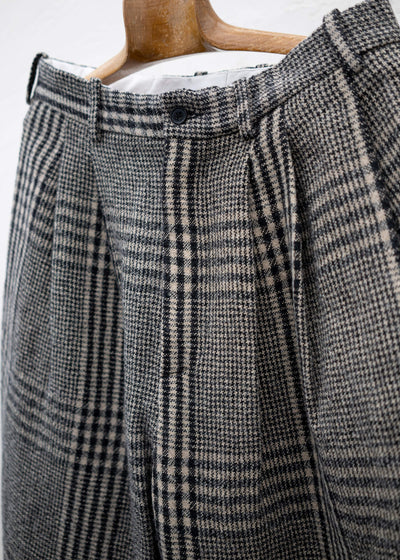 HED MAYNER 6 PLEAT PANTS BLACK-BLACK CHECK