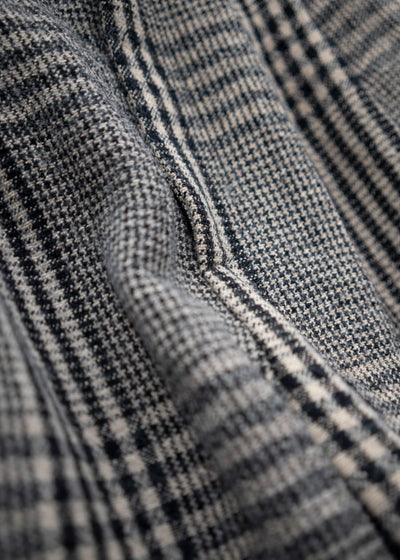 HED MAYNER 6 PLEAT PANTS BLACK-BLACK CHECK