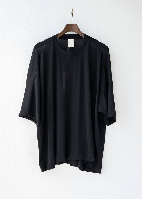 JAN-JAN VAN ESSCHE / "TEE#60" WIDE FIT T-SHIRT / BLACK / WA/CO JERSEY