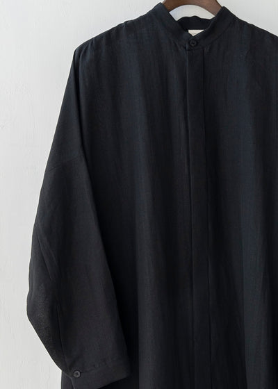 JAN-JAN VAN ESSCHE / "SHIRT#78" OVERSIZED LONG SHIRT / BLACK / FINE MESH