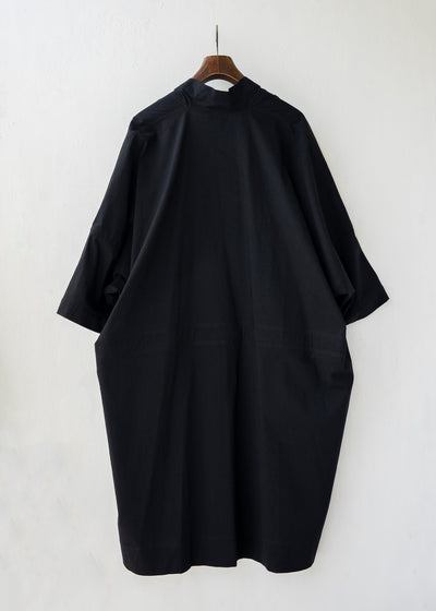 JAN-JAN VAN ESSCHE / "KIMONO#6" KIMONO SUMMER COAT / BLACK / RIDGED SHIRTING