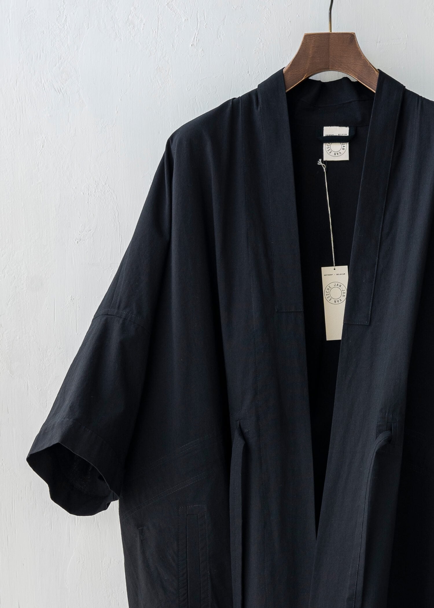 JAN-JAN VAN ESSCHE / "KIMONO#6" 和服夏季大衣 / 黑色 / 棱纹衬衫