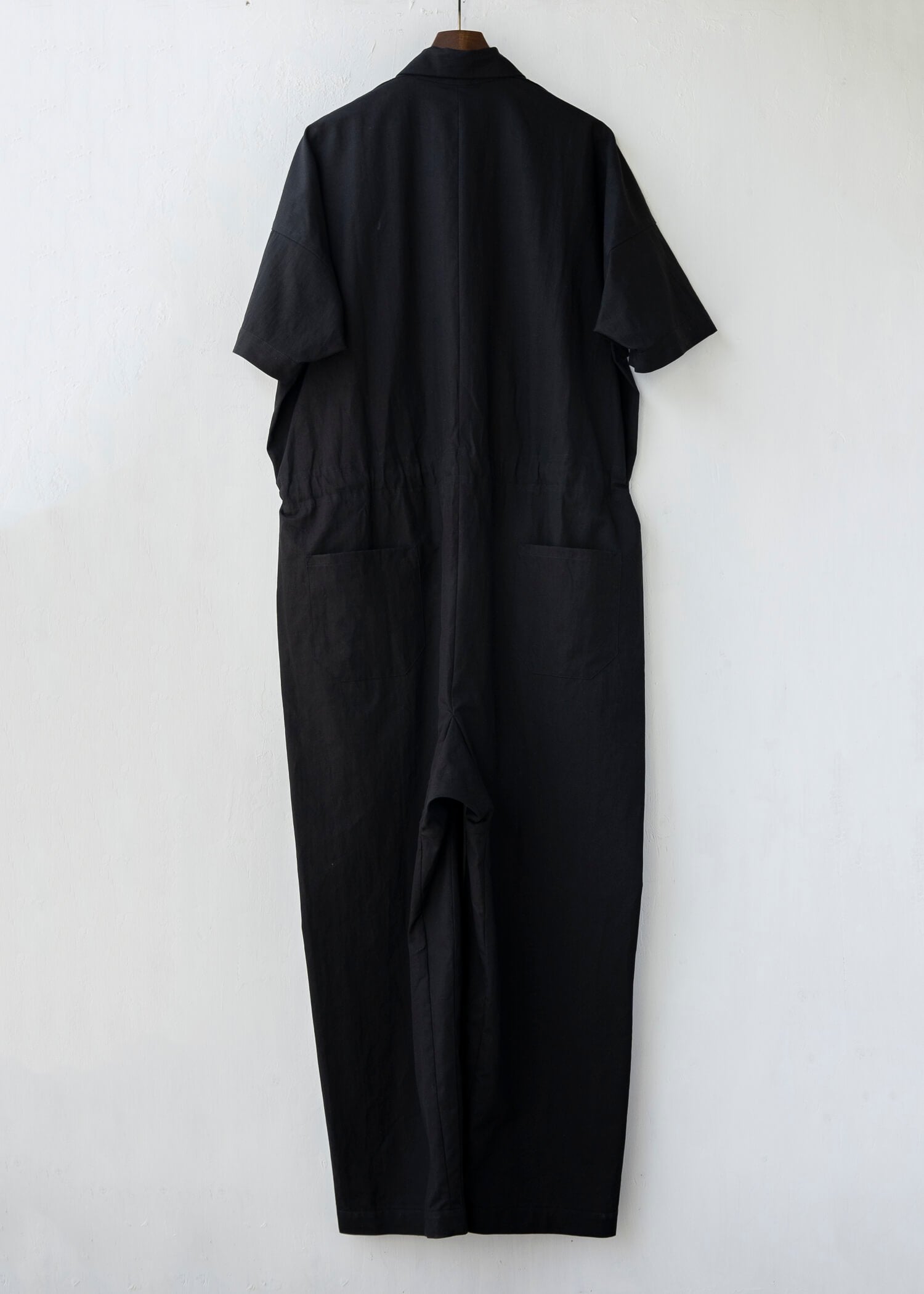 JAN-JAN VAN ESSCHE / "JUMPSUIT#9" 短袖连身裤 / 黑色 / DENSE TWILL