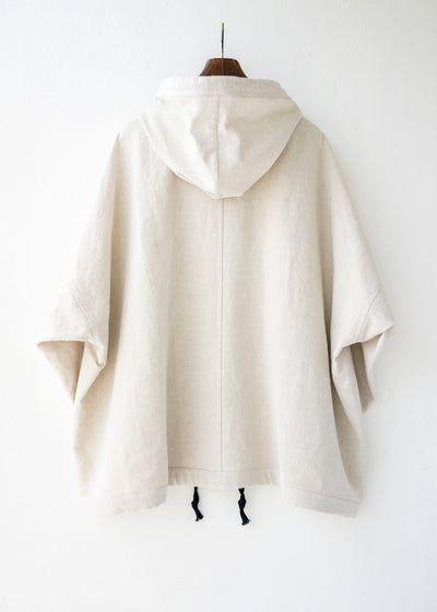 JAN-JAN VAN ESSCHE / "JACKET#39" OVERSIZED HOODED JACKET / KINARI / COTTON LINEN CANVAS