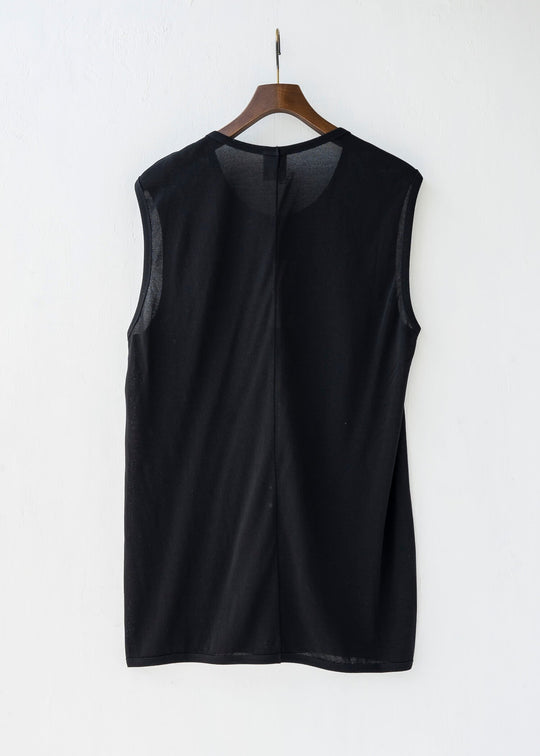 JAN-JAN VAN ESSCHE / "TANKTOP#13" REGULAR FIT TANK TOP / BLACK / WASHI/CO JERSEY