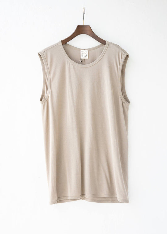 JAN-JAN VAN ESSCHE / "TANKTOP#13" REGULAR FIT TANK TOP / LIGHT GREY / WASHI/CO JERSEY