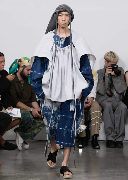 HED MAYNER / "HMC101" BLU/WHT / BELTED COAT