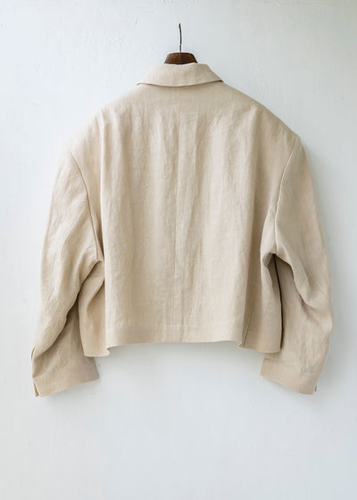 HED MAYNER / "HMJ201" BEG/LIN / CROPPED SINGLE BREASTED JACKET