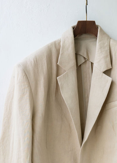 HED MAYNER / "HMJ201" BEG/LIN / CROPPED SINGLE BREASTED JACKET
