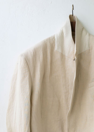 HED MAYNER / "HMJ201" BEG/LIN / CROPPED SINGLE BREASTED JACKET