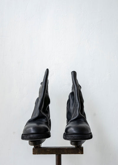 GUIDI / "788Z" BACK ZIP MID BOOT / SOFT HORSE W SOLE / BLKT