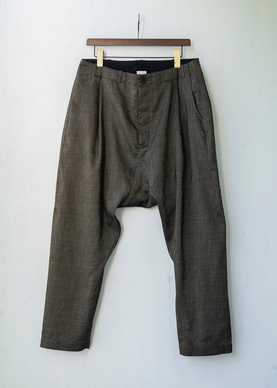 JAN-JAN VAN ESSCHE / "TROUSERS#59" GOLD WOOL/ LINEN TWILL