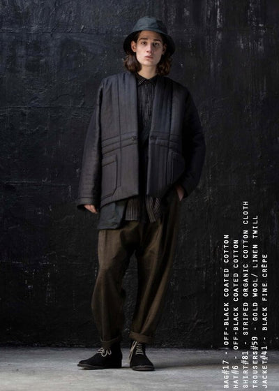 JAN-JAN VAN ESSCHE / "TROUSERS#59" GOLD WOOL/ LINEN TWILL
