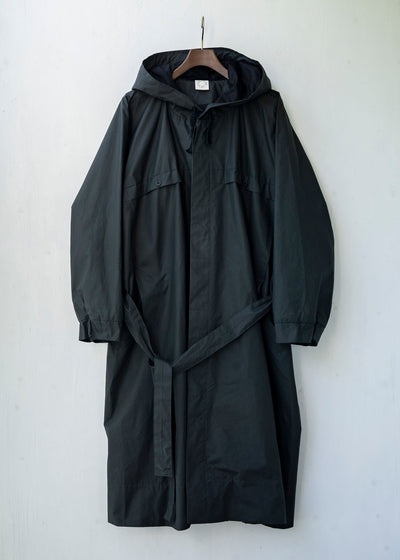 JAN-JAN VAN ESSCHE / "PARKA#7" OFF-BLACK COATED COTTON