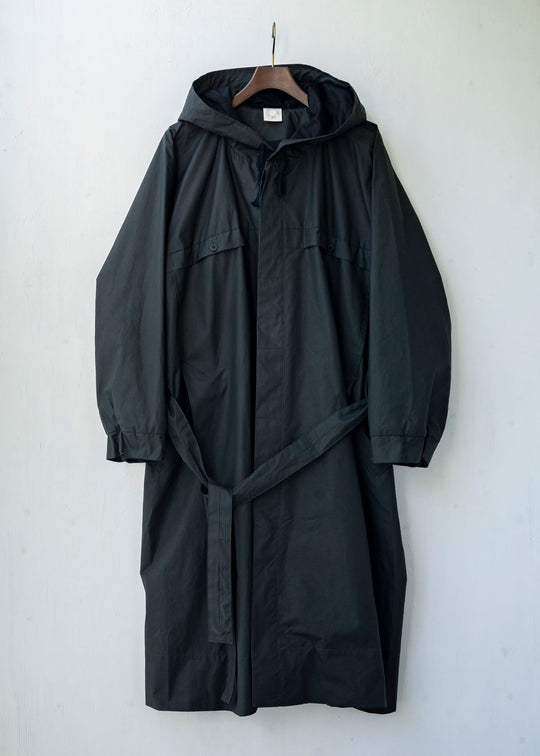 JAN-JAN VAN ESSCHE / "PARKA#7" OFF-BLACK COATED COTTON