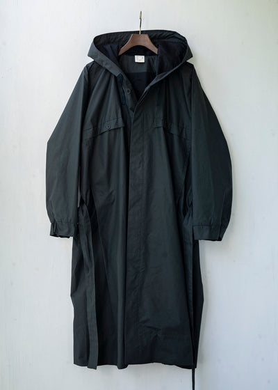 JAN-JAN VAN ESSCHE / "PARKA#7" OFF-BLACK COATED COTTON