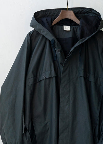 JAN-JAN VAN ESSCHE / "PARKA#7" OFF-BLACK COATED COTTON