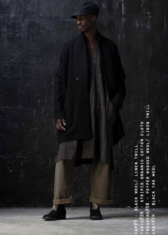 JAN-JAN VAN ESSCHE / "COAT#24" BLACK YAK WOOL