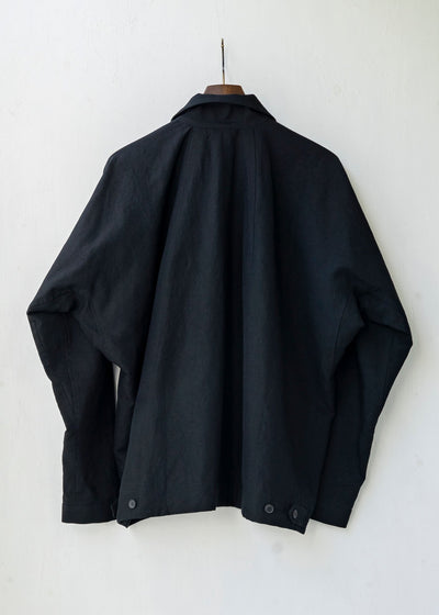 JAN-JAN VAN ESSCHE / "JACKET#40" BLACK WOOL/ LINEN TWILL