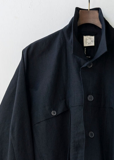 JAN-JAN VAN ESSCHE / "JACKET#40" BLACK WOOL/ LINEN TWILL