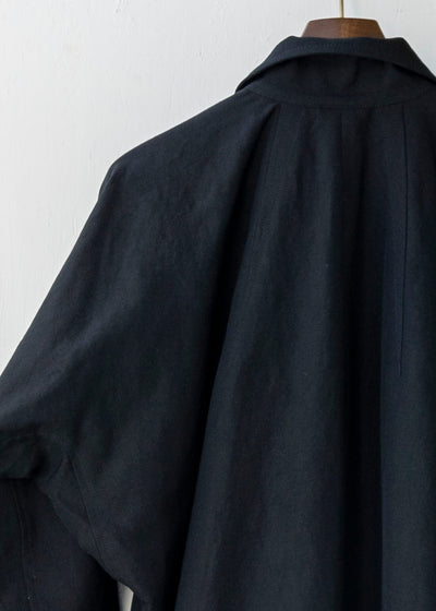 JAN-JAN VAN ESSCHE / "JACKET#40" BLACK WOOL/ LINEN TWILL