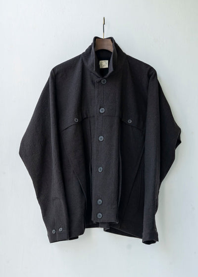 JAN-JAN VAN ESSCHE / "JACKET#40" CHOCOLATE BOILED COTTON/ WOOL