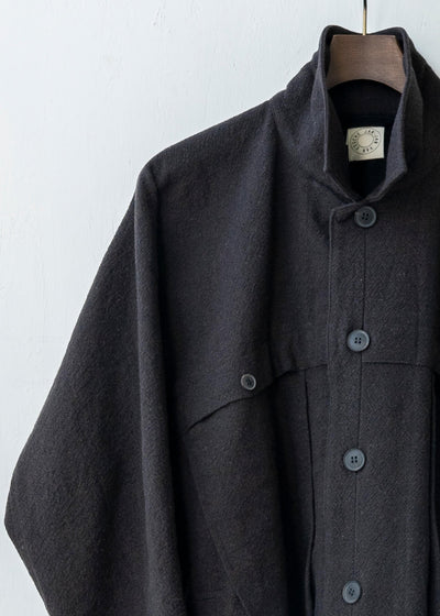 JAN-JAN VAN ESSCHE / "JACKET#40" CHOCOLATE BOILED COTTON/ WOOL