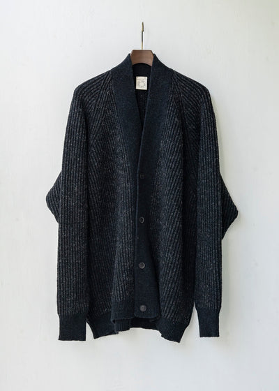 JAN-JAN VAN ESSCHE / "KNIT#50" GRAY/ BLACK STRIPED MERICHAN