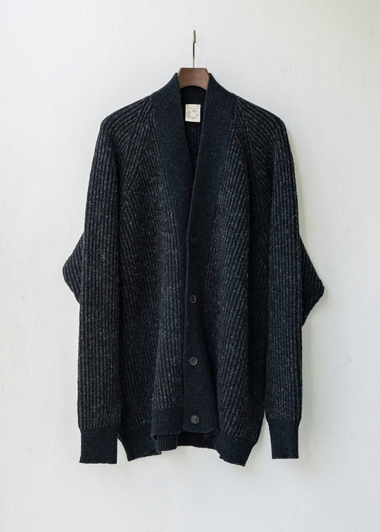 JAN-JAN VAN ESSCHE / "KNIT#50" GREY/ BLACK STRIPED MERICHAN