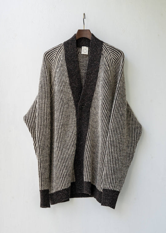 JAN-JAN VAN ESSCHE / "KNIT#50" NATURAL/ DARK BROWN STRIPED MERICHAN