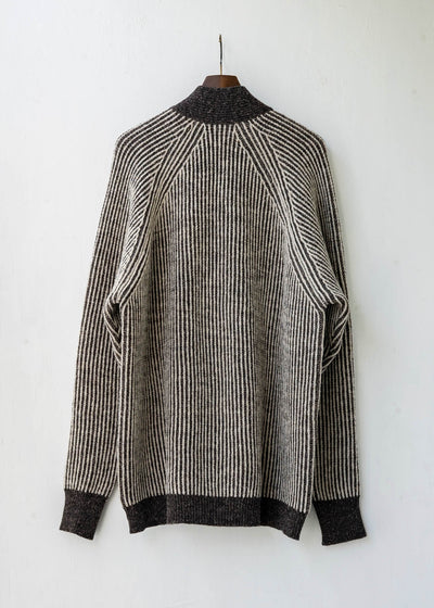 JAN-JAN VAN ESSCHE / "KNIT#50" NATURAL/ DARK BROWN STRIPED MERICHAN