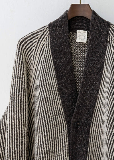 JAN-JAN VAN ESSCHE / "KNIT#50" NATURAL/ DARK BROWN STRIPED MERICHAN