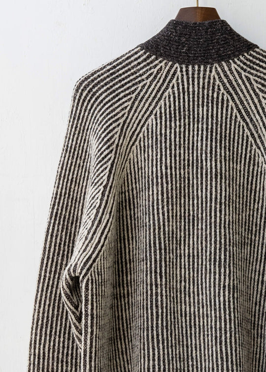 JAN-JAN VAN ESSCHE / "KNIT#50" NATURAL/ DARK BROWN STRIPED MERICHAN