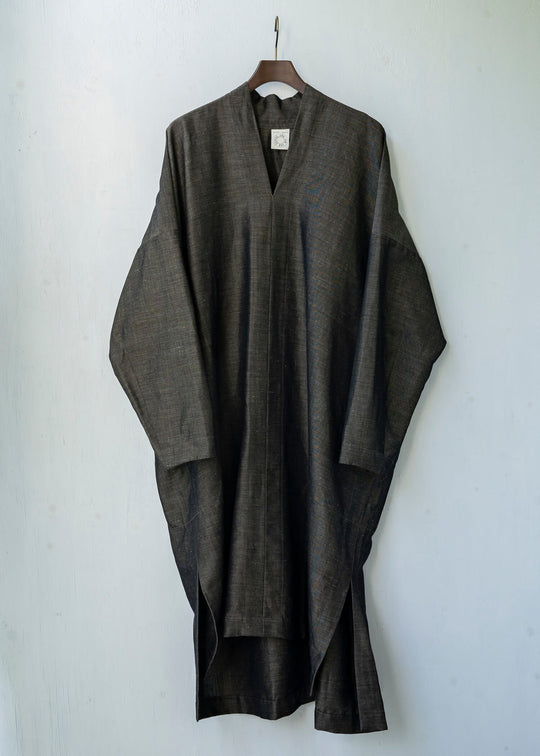 JAN-JAN VAN ESSCHE / "TUNIC#26" GOLD WOOL/ LINEN TWILL