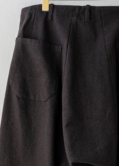 JAN-JAN VAN ESSCHE / "TROUSERS#58" CHOCOLATE BOILED COTTON/ WOOL
