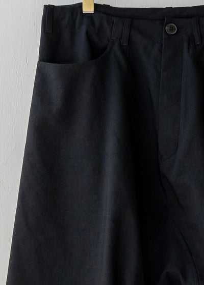 JAN-JAN VAN ESSCHE / "TROUSERS#58" BLACK WOOL/ LINEN TWILL