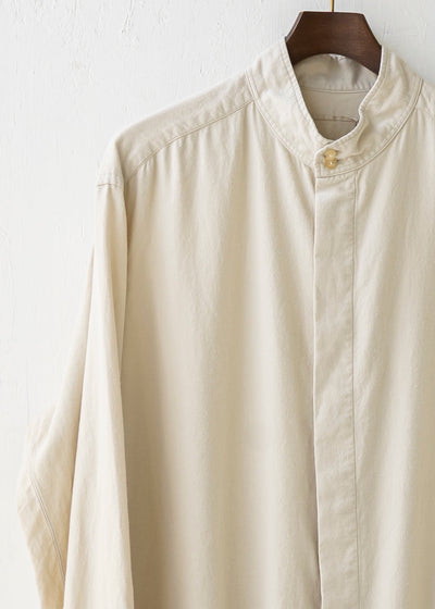 ZIIIN / "ANGO" Sulfur dye Brushed cotton Long shirt / KINARI