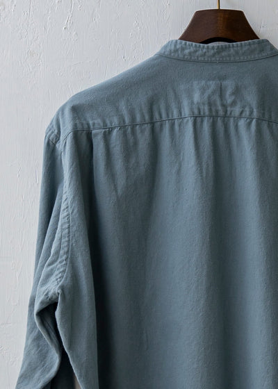 ZIIIN KOHBOU 硫化染  Brushed cotton Henry neck shirt  / OLD GREEN