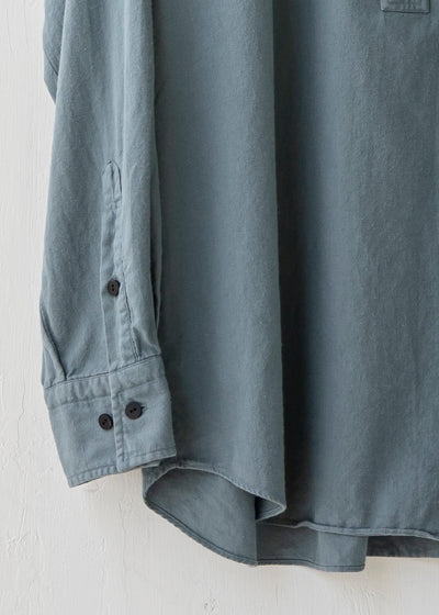 ZIIIN KOHBOU 硫化染  Brushed cotton Henry neck shirt  / OLD GREEN