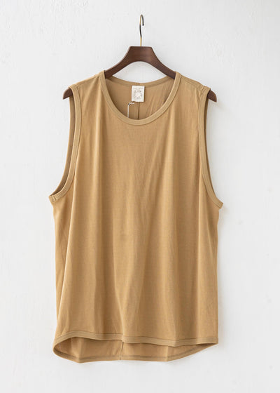 JAN-JAN VAN ESSCHE / "TANKTOP#16" MUSTARD WASHI/COTTON JERSEY