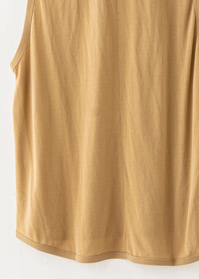 JAN-JAN VAN ESSCHE / "TANKTOP#16" MUSTARD WASHI/COTTON JERSEY