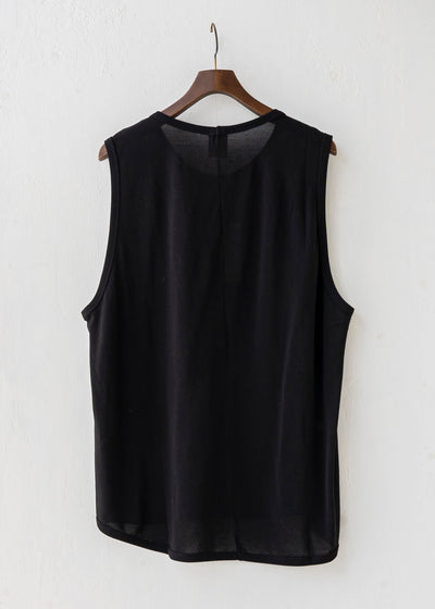 JAN-JAN VAN ESSCHE / "TANKTOP#16" BLACK WASHI/COTTON JERSEY