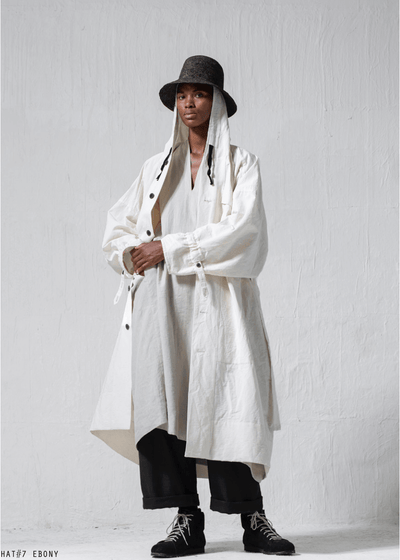 JAN-JAN VAN ESSCHE / "TUNIC#28" NATURAL MELE LINEN/SILK SHIRTING