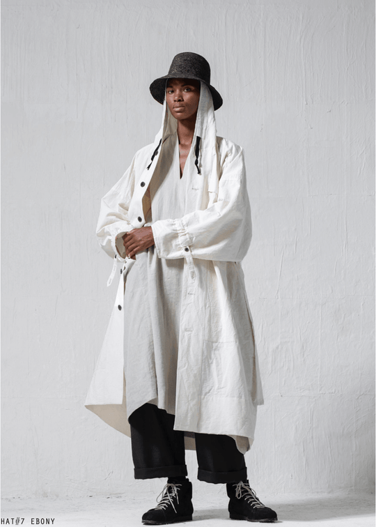 JAN-JAN VAN ESSCHE / "TUNIC#28" NATURAL MELE LINEN/SILK SHIRTING