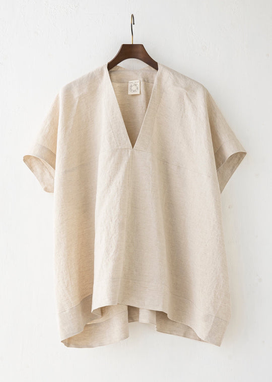 JAN-JAN VAN ESSCHE / "TUNIC#27" NATURAL MELE LINEN/SILK SHIRTING