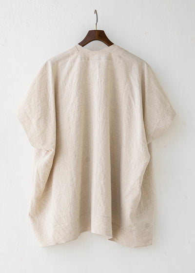 JAN-JAN VAN ESSCHE / "TUNIC#27" NATURAL MELE LINEN/SILK SHIRTING