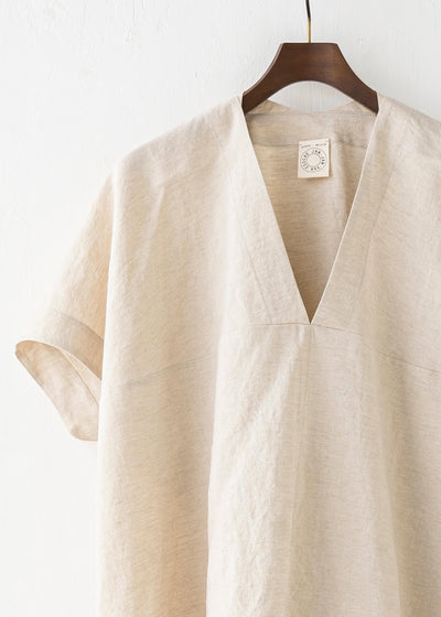 JAN-JAN VAN ESSCHE / "TUNIC#27" NATURAL MELE LINEN/SILK SHIRTING