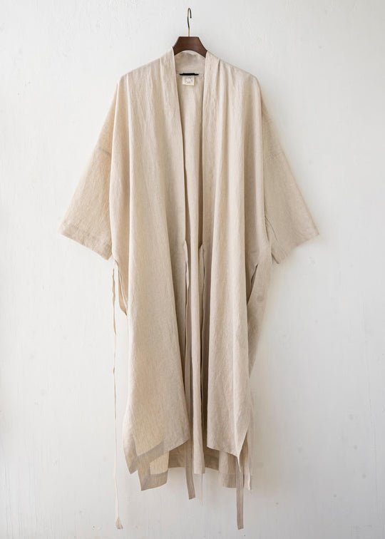 JAN-JAN VAN ESSCHE / "KIMONO#8" NATURAL MELE LI/SE SHIRTING