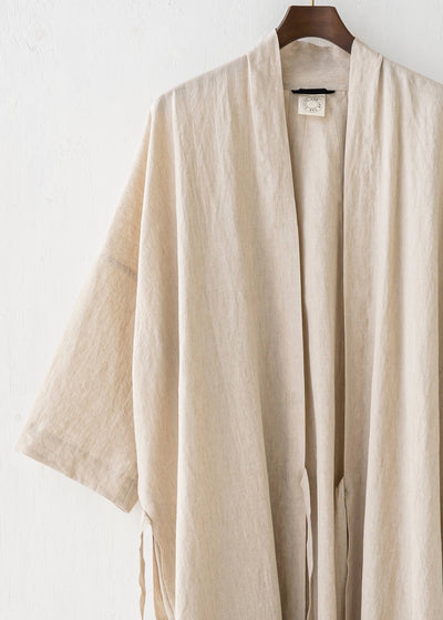 JAN-JAN VAN ESSCHE / "KIMONO#8" NATURAL MELE LI/SE SHIRTING